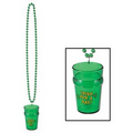St. Pat's Beads w/ Irish For A Day Shot Glass